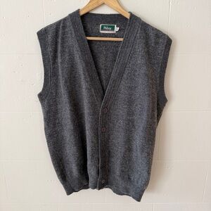 Vintage Wolsey | Size Large | Dark Grey Sweater Vest Grandpa Core Academia